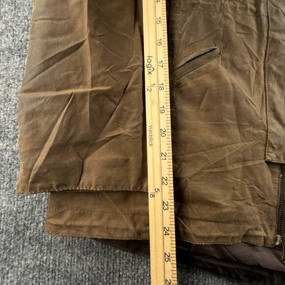 Barbour Winter Force Parka Fleece Lined USA Size 8 Waxed Jacket Women Brown - Picture 10 of 16
